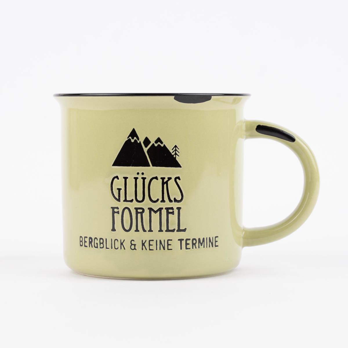 Glücksformel Berge hellgrün schwarz